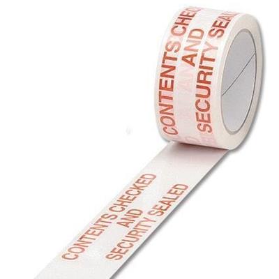 Adhesive printed Contents Checked Security Sealed Tape